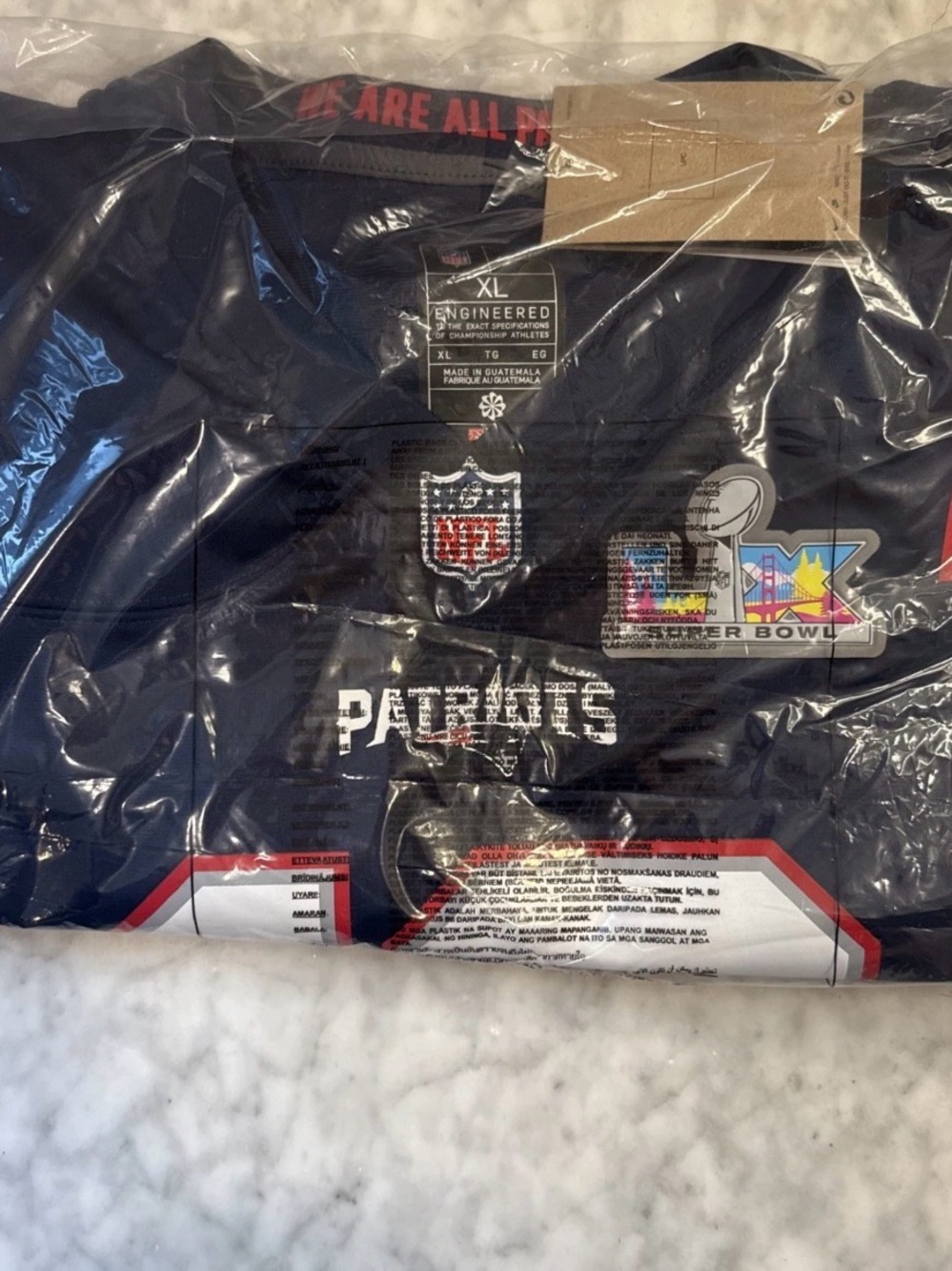 New England Patriots Drake Maye Navy Super Bowl LIII Jersey - XL